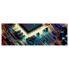 Ai Generated Motherboard City Technology Tech Cpu Banner And Sign 12  X 4  by Jancukart