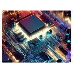 Ai Generated Motherboard City Technology Tech Cpu Two Sides Premium Plush Fleece Blanket (extra Small) by Jancukart