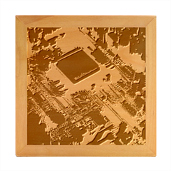 Ai Generated Motherboard City Technology Tech Cpu Wood Photo Frame Cube by Jancukart