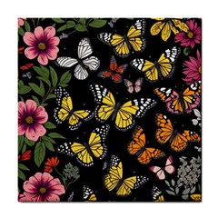 Flowers Butterfly Blooms Flowering Spring Tile Coaster