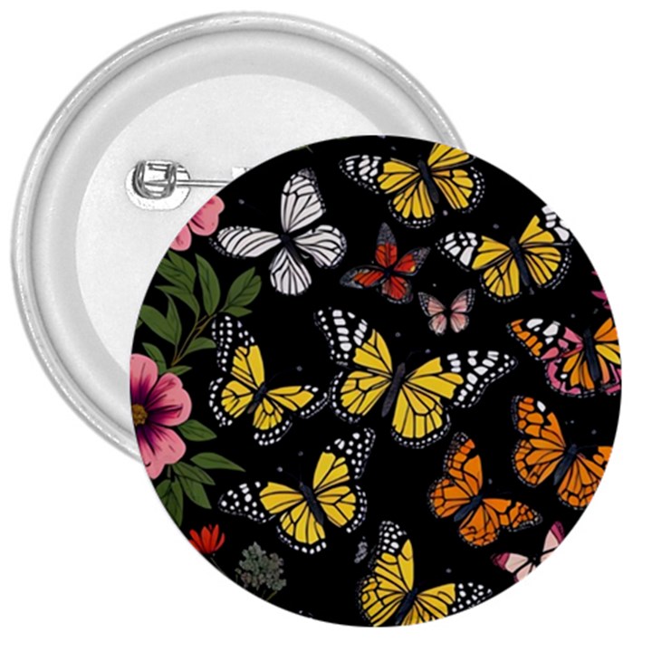 Flowers Butterfly Blooms Flowering Spring 3  Buttons