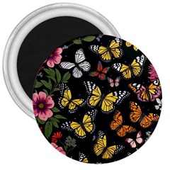 Flowers Butterfly Blooms Flowering Spring 3  Magnets by Jancukart