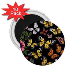 Flowers Butterfly Blooms Flowering Spring 2 25  Magnets (10 Pack) 