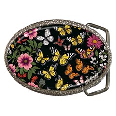 Flowers Butterfly Blooms Flowering Spring Belt Buckles