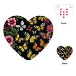 Flowers Butterfly Blooms Flowering Spring Playing Cards Single Design (Heart) Front