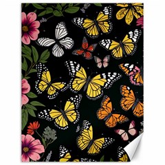 Flowers Butterfly Blooms Flowering Spring Canvas 12  X 16 