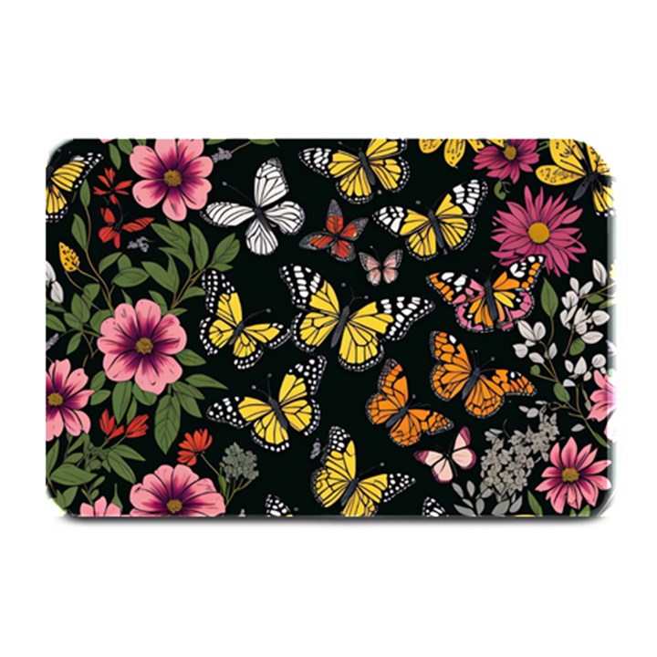 Flowers Butterfly Blooms Flowering Spring Plate Mats