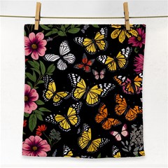 Flowers Butterfly Blooms Flowering Spring Face Towel by Jancukart