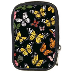 Flowers Butterfly Blooms Flowering Spring Compact Camera Leather Case