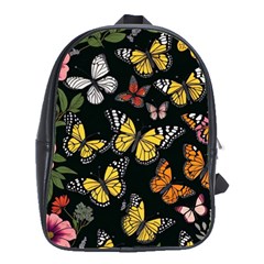 Flowers Butterfly Blooms Flowering Spring School Bag (large) by Jancukart