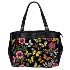 Flowers Butterfly Blooms Flowering Spring Oversize Office Handbag (2 Sides)