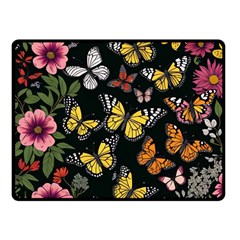 Flowers Butterfly Blooms Flowering Spring Fleece Blanket (small)