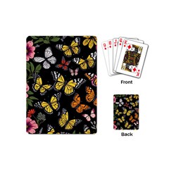 Flowers Butterfly Blooms Flowering Spring Playing Cards Single Design (mini) by Jancukart