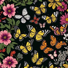 Flowers Butterfly Blooms Flowering Spring Play Mat (rectangle) by Jancukart