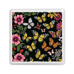 Flowers Butterfly Blooms Flowering Spring Memory Card Reader (square)