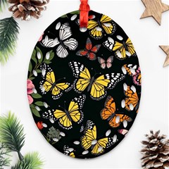 Flowers Butterfly Blooms Flowering Spring Ornament (oval Filigree)