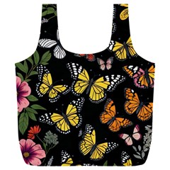 Flowers Butterfly Blooms Flowering Spring Full Print Recycle Bag (xxl) by Jancukart