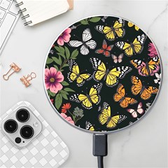 Flowers Butterfly Blooms Flowering Spring Wireless Fast Charger(white) by Jancukart