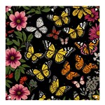 Flowers Butterfly Blooms Flowering Spring Banner and Sign 4  x 4  Front