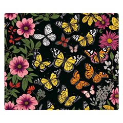 Flowers Butterfly Blooms Flowering Spring Premium Plush Fleece Blanket (small) by Jancukart