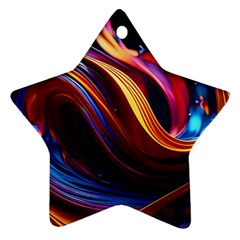 Ai Generated Waves Splash Liquid Paint Wall Ornament (star) by Jancukart