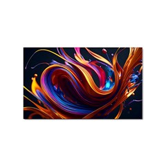 Ai Generated Waves Splash Liquid Paint Wall Sticker (rectangular) by Jancukart