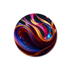 Ai Generated Waves Splash Liquid Paint Wall Magnet 3  (round) by Jancukart