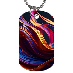 Ai Generated Waves Splash Liquid Paint Wall Dog Tag (two Sides)