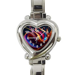 Ai Generated Waves Splash Liquid Paint Wall Heart Italian Charm Watch by Jancukart