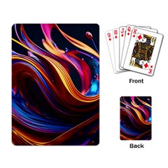 Ai Generated Waves Splash Liquid Paint Wall Playing Cards Single Design (rectangle) by Jancukart