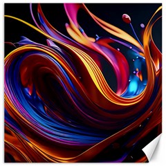 Ai Generated Waves Splash Liquid Paint Wall Canvas 16  X 16 