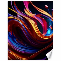 Ai Generated Waves Splash Liquid Paint Wall Canvas 18  X 24 