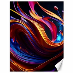 Ai Generated Waves Splash Liquid Paint Wall Canvas 36  X 48  by Jancukart