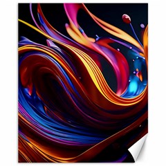 Ai Generated Waves Splash Liquid Paint Wall Canvas 11  X 14 