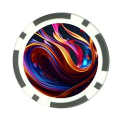 Ai Generated Waves Splash Liquid Paint Wall Poker Chip Card Guard