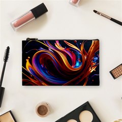 Ai Generated Waves Splash Liquid Paint Wall Cosmetic Bag (small)