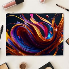 Ai Generated Waves Splash Liquid Paint Wall Cosmetic Bag (xl) by Jancukart