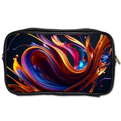 Ai Generated Waves Splash Liquid Paint Wall Toiletries Bag (one Side)