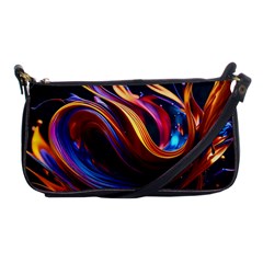 Ai Generated Waves Splash Liquid Paint Wall Shoulder Clutch Bag