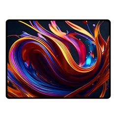 Ai Generated Waves Splash Liquid Paint Wall Fleece Blanket (small)