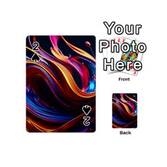 Ai Generated Waves Splash Liquid Paint Wall Playing Cards 54 Designs (mini)