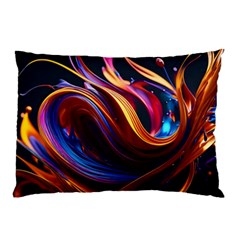 Ai Generated Waves Splash Liquid Paint Wall Pillow Case (two Sides) by Jancukart