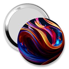 Ai Generated Waves Splash Liquid Paint Wall 3  Handbag Mirrors