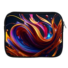 Ai Generated Waves Splash Liquid Paint Wall Apple Ipad 2/3/4 Zipper Cases