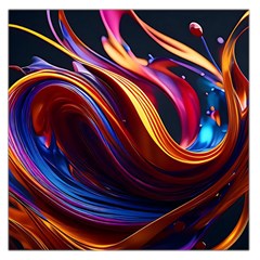 Ai Generated Waves Splash Liquid Paint Wall Square Satin Scarf (36  X 36 )