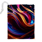 Ai Generated Waves Splash Liquid Paint Wall Drawstring Pouch (5XL) Back