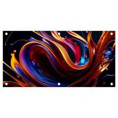 Ai Generated Waves Splash Liquid Paint Wall Banner And Sign 4  X 2 