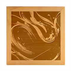 Ai Generated Waves Splash Liquid Paint Wall Wood Photo Frame Cube by Jancukart