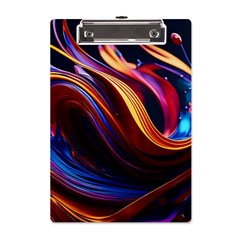 Ai Generated Waves Splash Liquid Paint Wall A5 Acrylic Clipboard by Jancukart