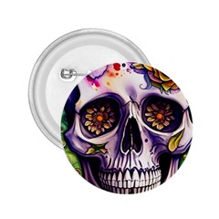 Gothic Sugar Skull 2 25  Buttons by GardenOfOphir